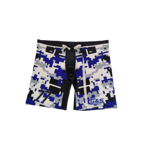 Pixel-Pattern Ice Hockey Gear - Black Accent Blue White Camo Protective  Shorts