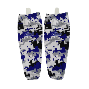 G&S Pixel Camo Performance Hockey Socks White Gray Royal Blue