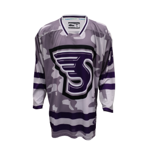Letter Logo Digital Camo Ice Hockey Jersey | Custom Sublimation Team Wear