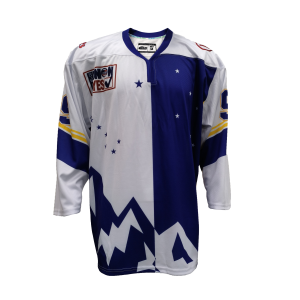 Custom Hockey Jersey with Mountain & Star Design Personalized Player Uniform