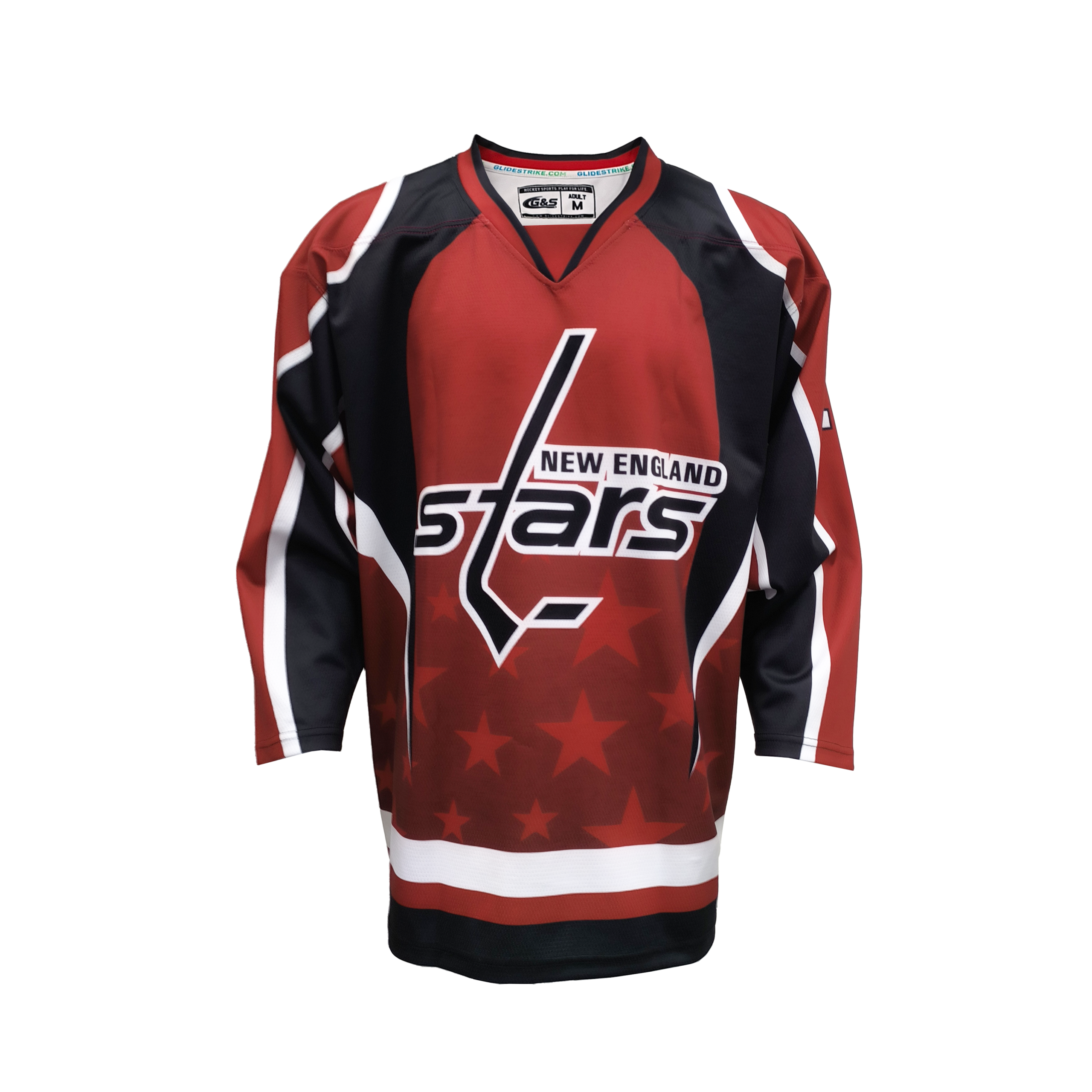 Custom Sublimated Ice Hockey Jersey – Red &amp Black Pro Team Style