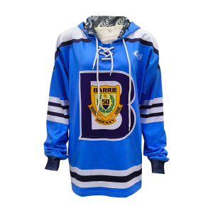 Lace-Up Hockey Hoodie Jersey with Hood – Blue Team Style | GlideStrike