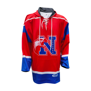 Varsity Style Lace-Up Hockey Hoodie Jersey | Custom Sublimated Ice Hockey Top