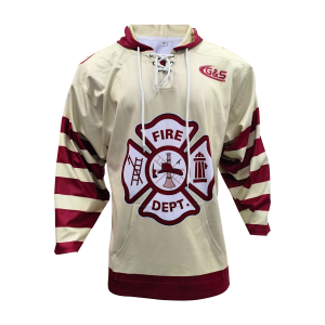 Fire Department–Inspired Lace-Up Hockey Hoodie Jersey | Custom Sublimated Ice Hockey Top