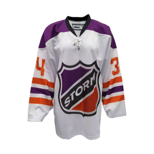 "STORM" Hockey Jersey - Purple/White/Orange Team Uniform Custom Sportswear