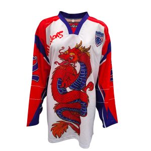 Red Dragon Sublimation Ice Hockey Jersey – Long Sleeve Custom Team Jersey