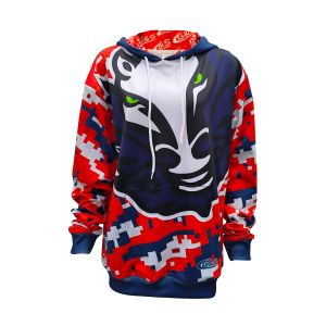 Sublimated Ice Hockey Hoodie – Wolf Graphic Performance Pullover