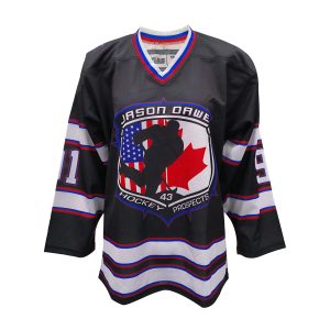 Custom Elite Ice Hockey Jersey with V-Neck Black Performance Style