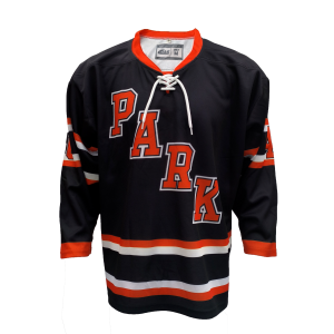 G&S Black & Orange "PARK" Graphic Lace-Up Hockey Jersey - Athletic Casual Street wear Jersey