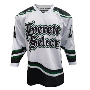 Pro Style Sublimated Ice Hockey Jersey with Green Stripe Design